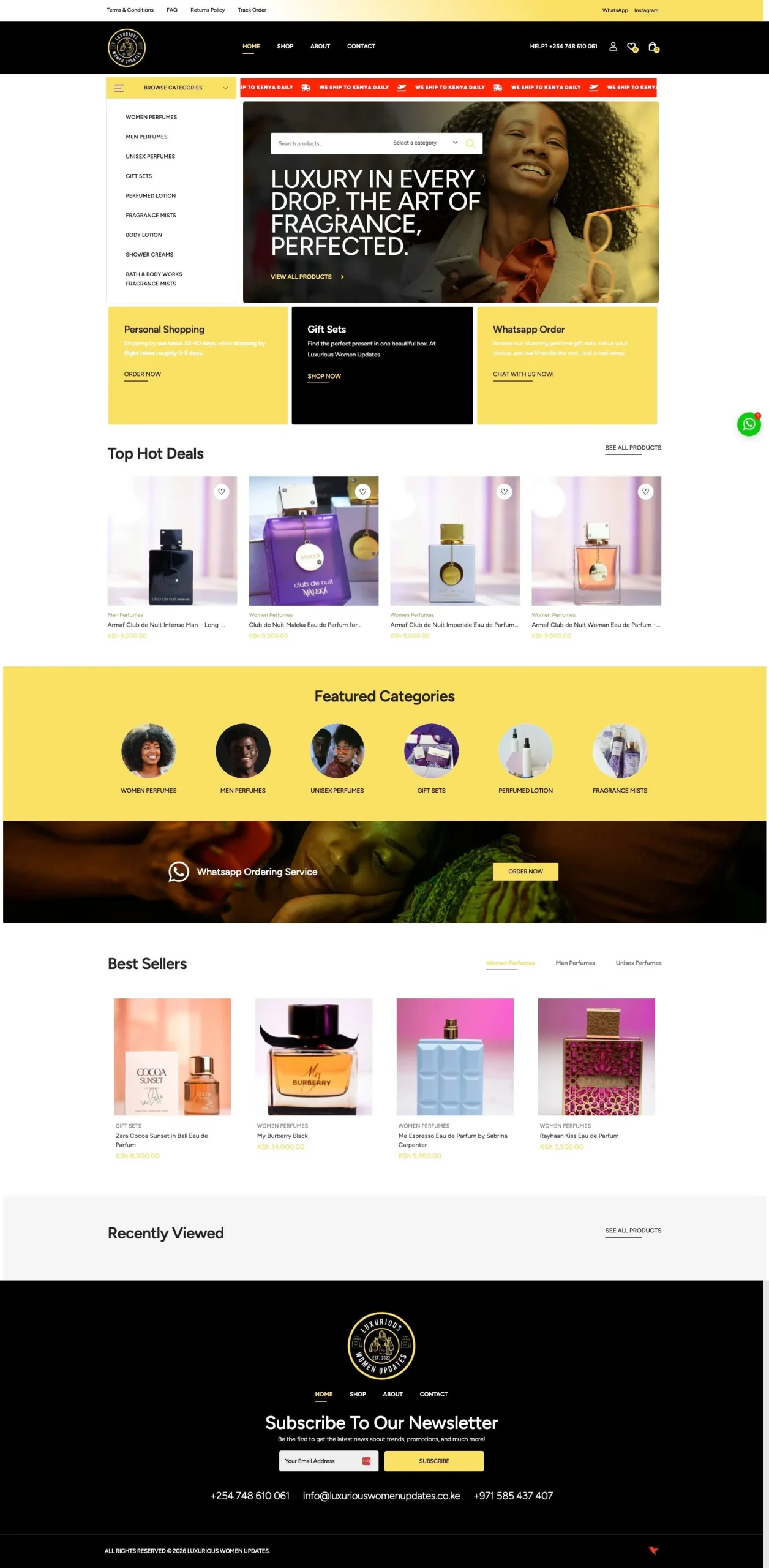 luxurious women updates perfume e commerce website