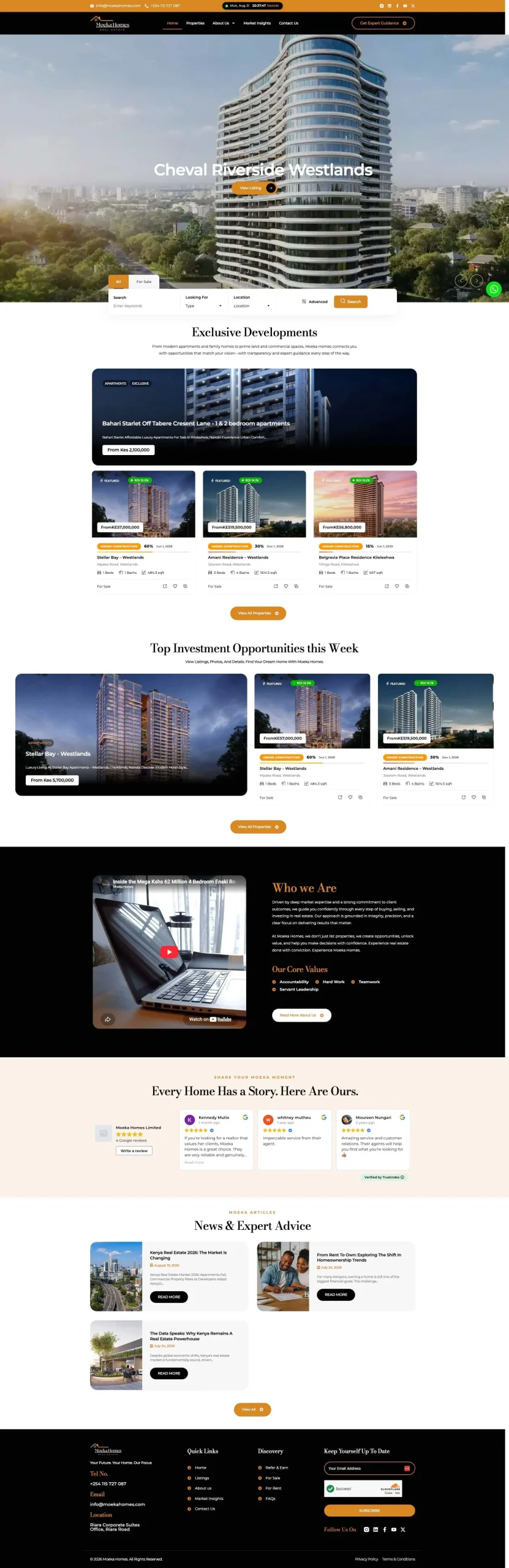 moeka homes real estate nairobi homepage