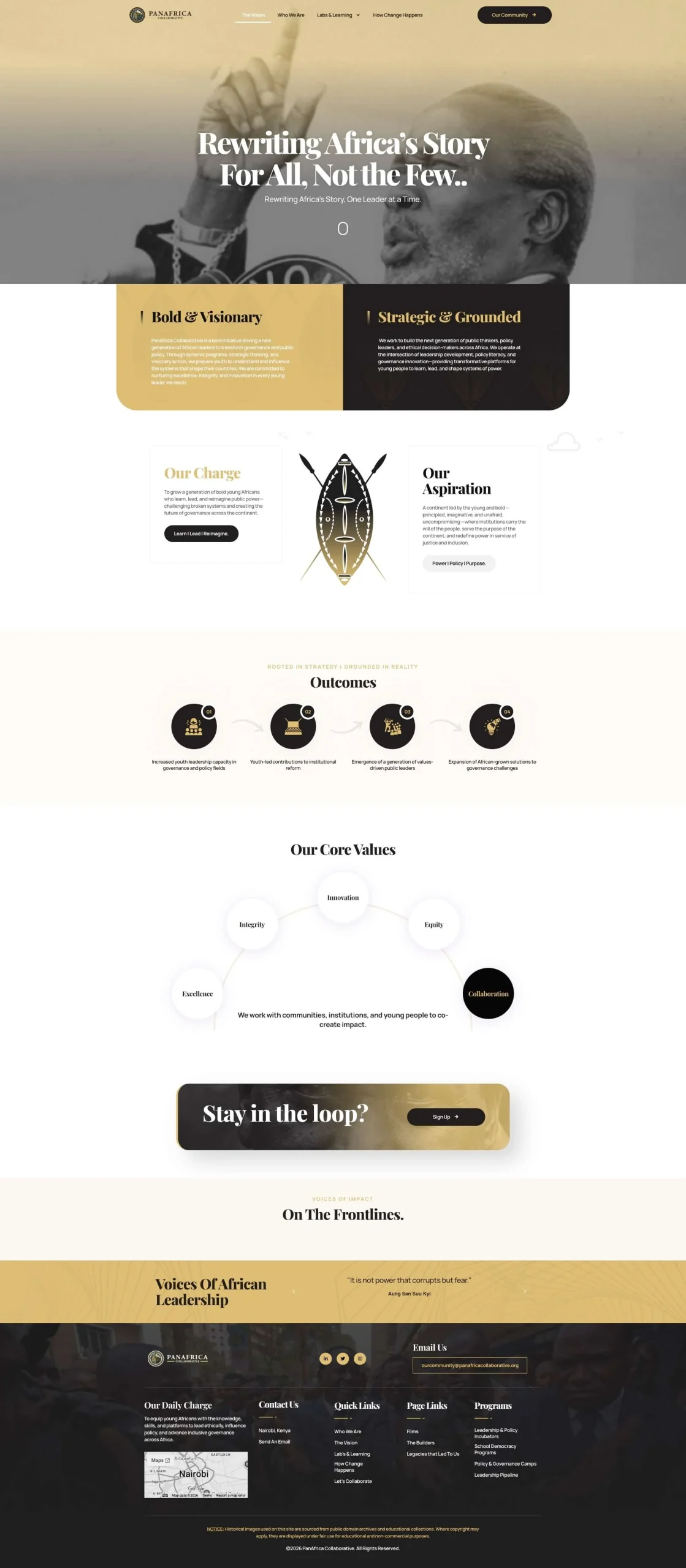panafrica collaborative website homepage