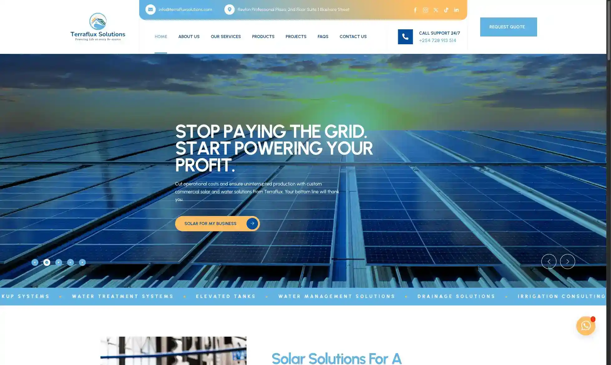 Terraflux Solutions Homepage Solar Panels 1
